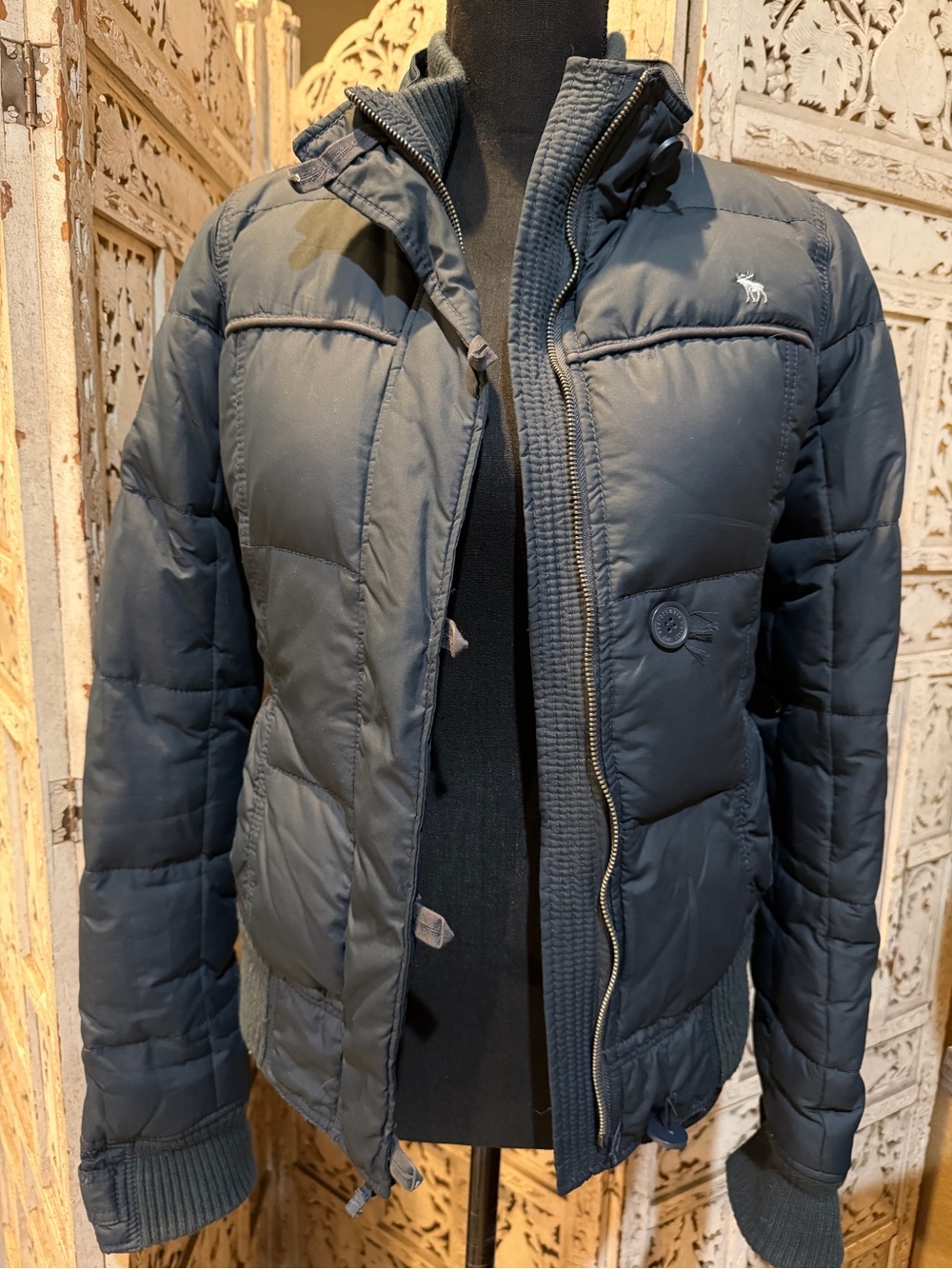 Vintage Y2K abercrombie Kids Navy Down Puffer XL